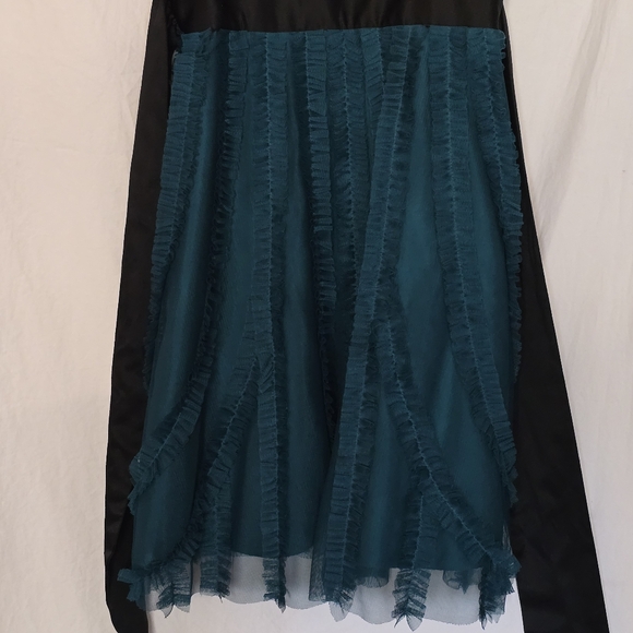 Max & Cleo Dark Jade Sophia Strapless Sweetheart Dress Size 2 Ruffle Tulle - Picture 6 of 16
